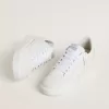 Ball Star da uomo con stella e linguetta sul tallone in pelle bianca