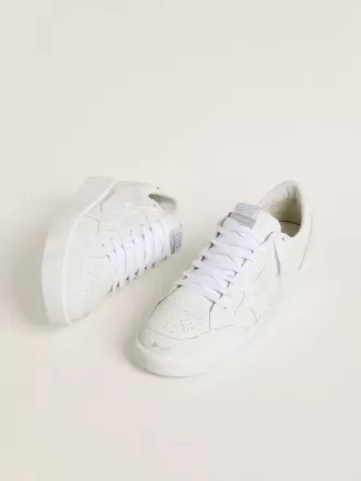 Ball Star da uomo con stella e linguetta sul tallone in pelle bianca
