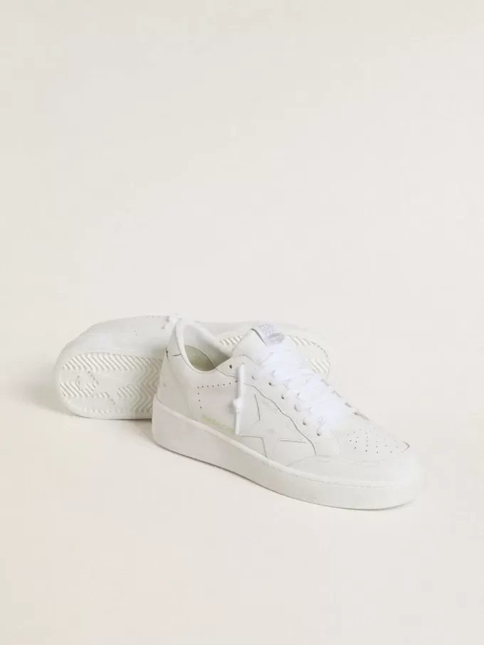 Ball Star da uomo con stella e linguetta sul tallone in pelle bianca