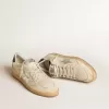 Ball Star da uomo con stella in pelle argentata e linguetta sul tallone in pelle verde