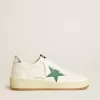 Ball Star da uomo con stella in pelle verde e linguetta sul tallone in pelle metallizzata Ball Star da uomo con stella in pelle verde e linguetta sul tallone in pelle metallizzata