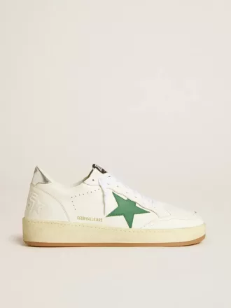 Ball Star da uomo con stella in pelle verde e linguetta sul tallone in pelle metallizzata