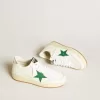Ball Star da uomo con stella in pelle verde e linguetta sul tallone in pelle metallizzata Ball Star da uomo con stella in pelle verde e linguetta sul tallone in pelle metallizzata