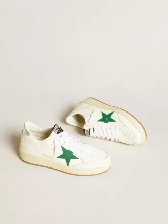 Ball Star da uomo con stella in pelle verde e linguetta sul tallone in pelle metallizzata