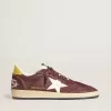 Ball Star da uomo in nabuk color cioccolato con stella e linguetta sul tallone in pelle