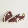 Ball Star da uomo in nabuk color cioccolato con stella e linguetta sul tallone in pelle