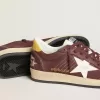 Ball Star da uomo in nabuk color cioccolato con stella e linguetta sul tallone in pelle