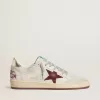 Ball Star da uomo in nabuk con stampa cocco e stella in pelle scamosciata bordeaux