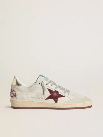 Ball Star da uomo in nabuk con stampa cocco e stella in pelle scamosciata bordeaux