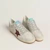 Ball Star da uomo in nabuk con stampa cocco e stella in pelle scamosciata bordeaux