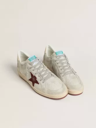Ball Star da uomo in nabuk con stampa cocco e stella in pelle scamosciata bordeaux