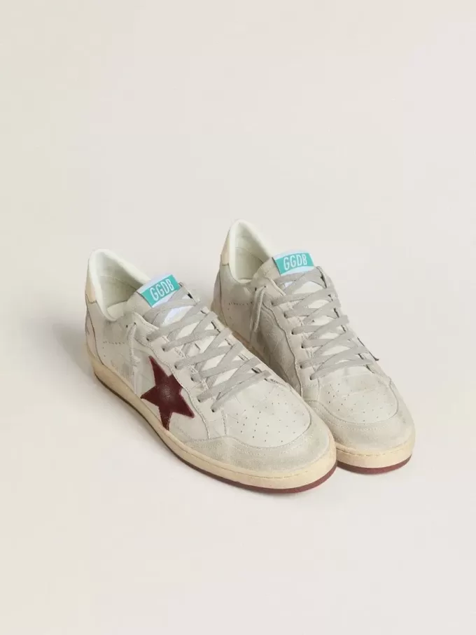 Ball Star da uomo in nabuk con stampa cocco e stella in pelle scamosciata bordeaux