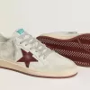 Ball Star da uomo in nabuk con stampa cocco e stella in pelle scamosciata bordeaux