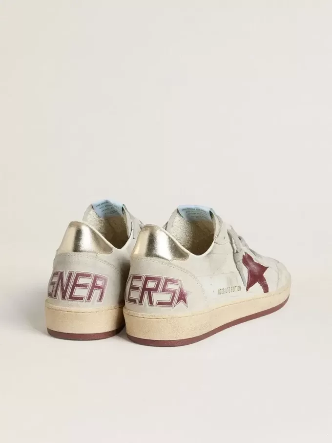 Ball Star da uomo in nabuk con stampa cocco e stella in pelle scamosciata bordeaux