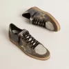 Ball Star da uomo in nabuk e pelle scamosciata con stella metallizzata dorata