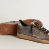 Ball Star da uomo in nabuk e pelle scamosciata con stella metallizzata dorata