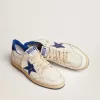 Ball Star da uomo in nappa bianca con stella blu e linguetta sul tallone