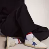 Ball Star da uomo in nappa bianca con stella blu e linguetta sul tallone