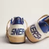 Ball Star da uomo in nappa bianca con stella blu e linguetta sul tallone
