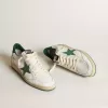 Ball Star da uomo in nappa bianca con stella e linguetta sul tallone in pelle verde