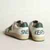 Ball Star da uomo in nappa bianca con stella e linguetta sul tallone in pelle verde