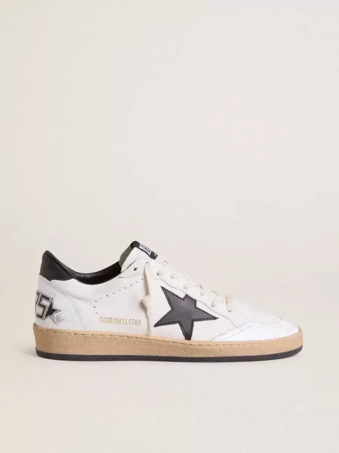Ball Star da uomo in nappa bianca con stella nera