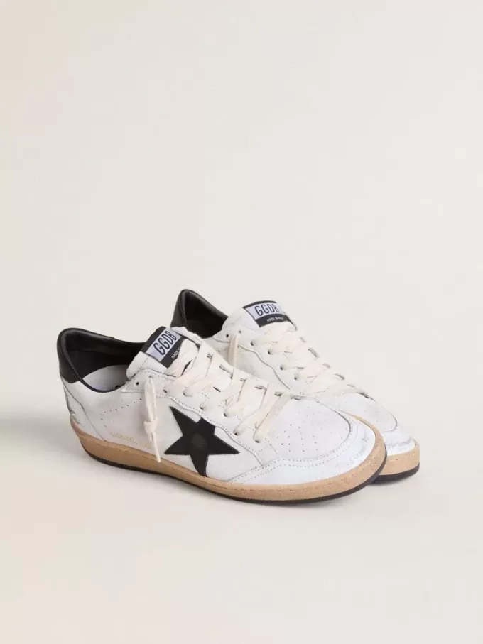 Ball Star da uomo in nappa bianca con stella nera