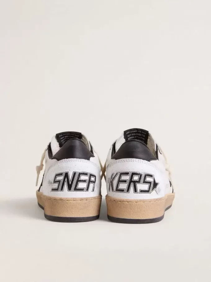 Ball Star da uomo in nappa bianca con stella nera