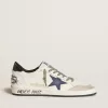 Ball Star da uomo in nappa con stella in pelle e linguetta sul tallone in pelle metallizzata