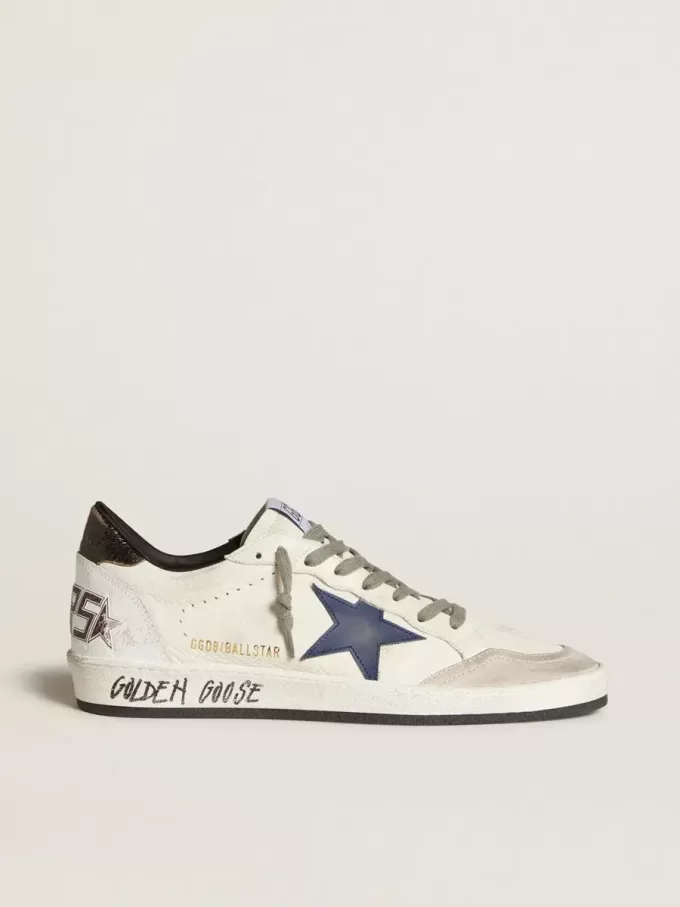 Ball Star da uomo in nappa con stella in pelle e linguetta sul tallone in pelle metallizzata