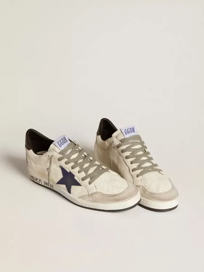 Ball Star da uomo in nappa con stella in pelle e linguetta sul tallone in pelle metallizzata