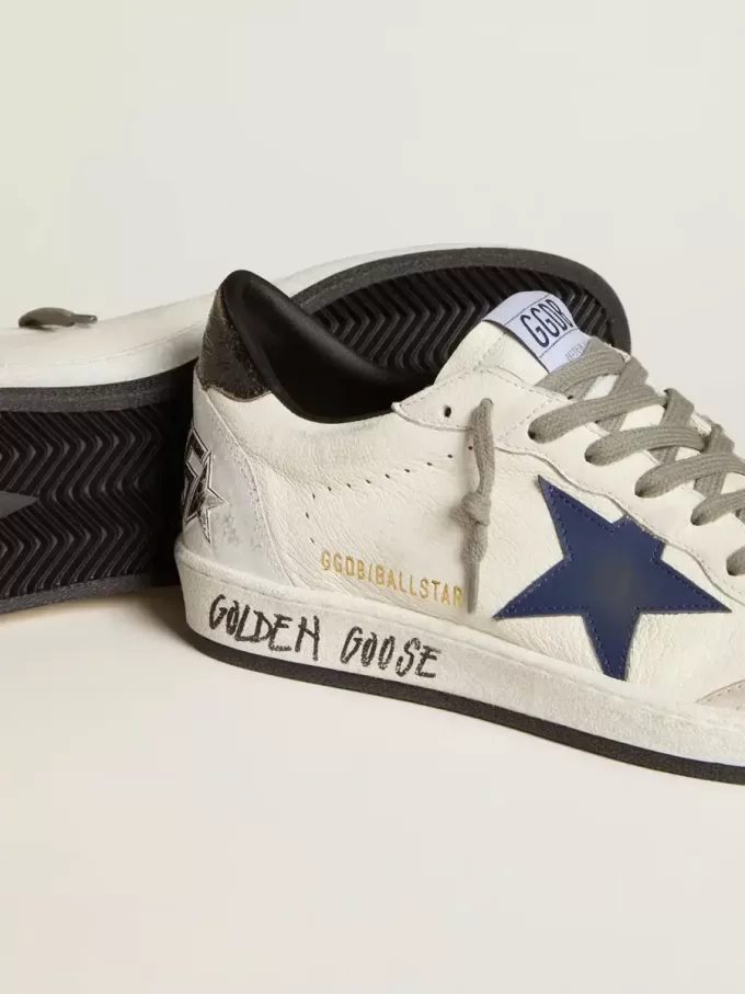 Ball Star da uomo in nappa con stella in pelle e linguetta sul tallone in pelle metallizzata