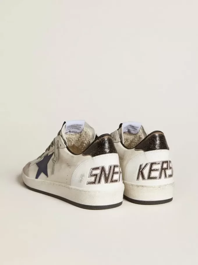 Ball Star da uomo in nappa con stella in pelle e linguetta sul tallone in pelle metallizzata