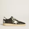 Ball Star da uomo in nappa nera con stella e linguetta sul tallone in pelle bianca