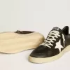 Ball Star da uomo in nappa nera con stella e linguetta sul tallone in pelle bianca