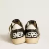 Ball Star da uomo in nappa nera con stella e linguetta sul tallone in pelle bianca