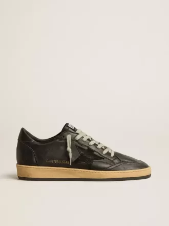 Ball Star da uomo in nappa nera con stella in pelle scamosciata e linguetta sul tallone in nappa