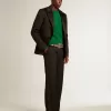 Ball Star da uomo in nappa nera con stella in pelle scamosciata e linguetta sul tallone in nappa