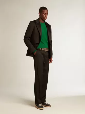 Ball Star da uomo in nappa nera con stella in pelle scamosciata e linguetta sul tallone in nappa