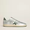 Ball Star da uomo in nylon argento con stella e linguetta sul tallone in pelle verde