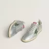 Ball Star da uomo in nylon argento con stella e linguetta sul tallone in pelle verde