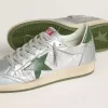 Ball Star da uomo in nylon argento con stella e linguetta sul tallone in pelle verde