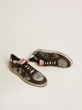 Ball Star da uomo in pelle con stampa elefante e stella in pelle nera