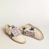Ball Star da uomo in pelle nappa con stella in pelle scamosciata blu e linguetta sul tallone in pelle platino