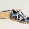 Ball Star da uomo in pelle scamosciata blu con stella e linguetta sul tallone in pelle argentata Ball Star da uomo in pelle scamosciata blu con stella e linguetta sul tallone in pelle argentata
