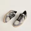 Ball Star da uomo in pelle scamosciata e nabuk con stella in pelle metallizzata argento e linguetta sul tallone in pelle metallizzata oro