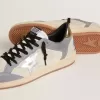 Ball Star da uomo in pelle scamosciata e nabuk con stella in pelle metallizzata argento e linguetta sul tallone in pelle metallizzata oro