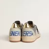 Ball Star da uomo in pelle scamosciata e nabuk con stella in pelle metallizzata argento e linguetta sul tallone in pelle metallizzata oro