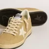 Ball Star in cristalli Swarovski dorati con stella in pelle bianco latte