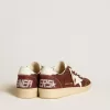 Ball Star in glitter bordeaux con stella e linguetta sul tallone in pelle bianca